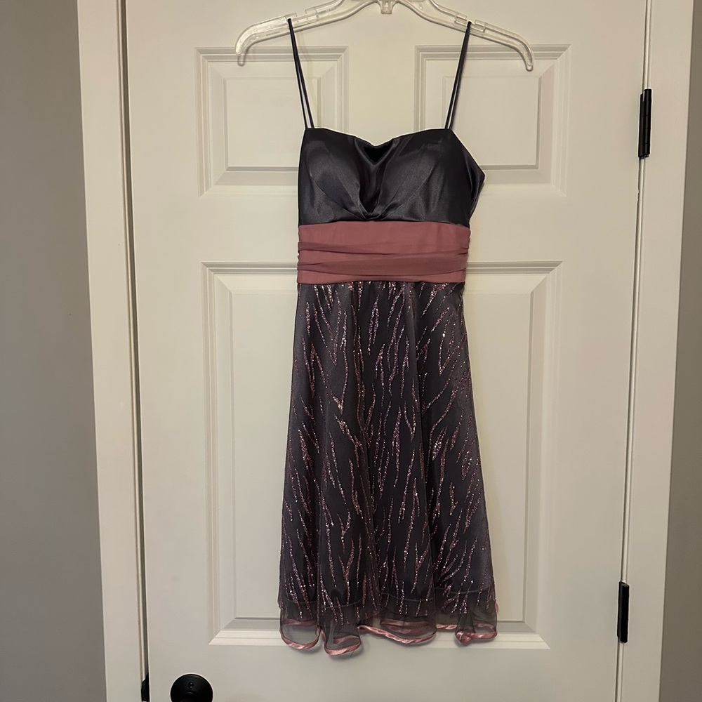Elegant Pink and Gray Junior’s Dress